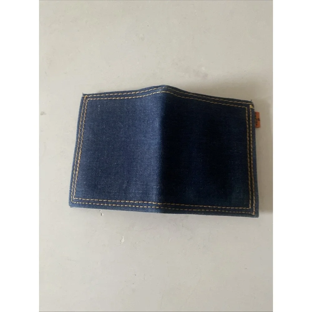 70s Vintage Levi's Orange Tab bifold leather / Denim wallet Rare